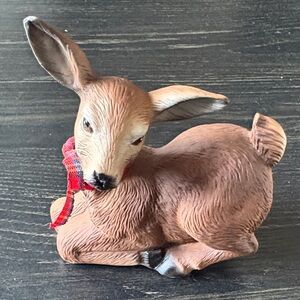 Aldo Fawn Figurine with Cozy Red Scarf